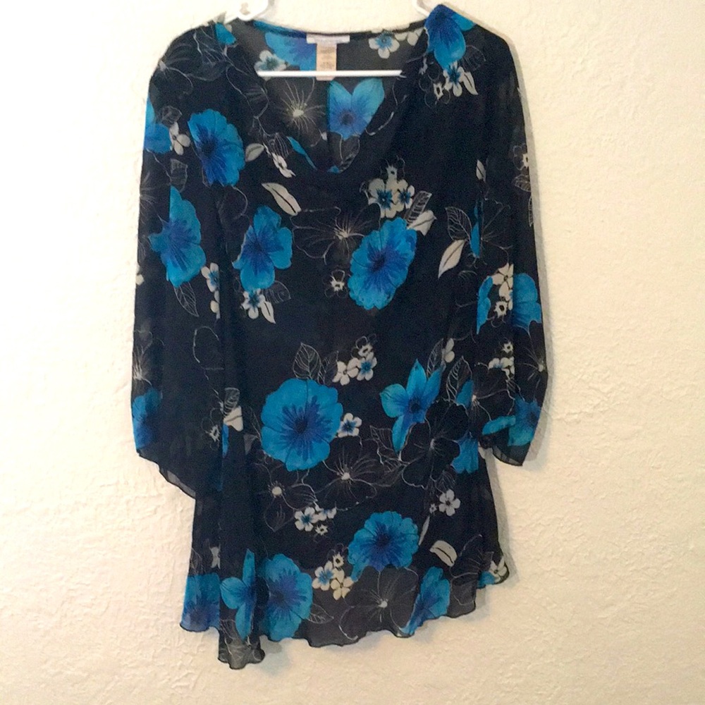 Sheer floral blouse